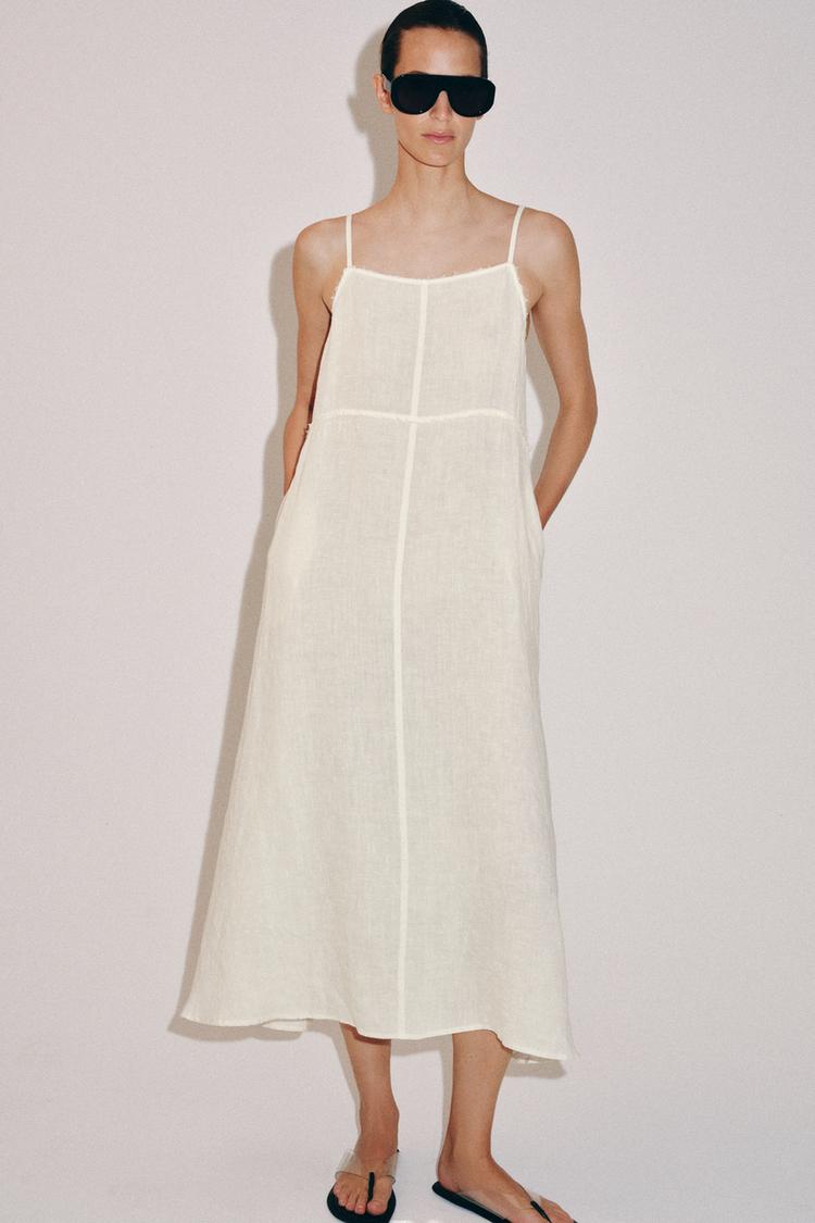 LINEN MIDI DRESS