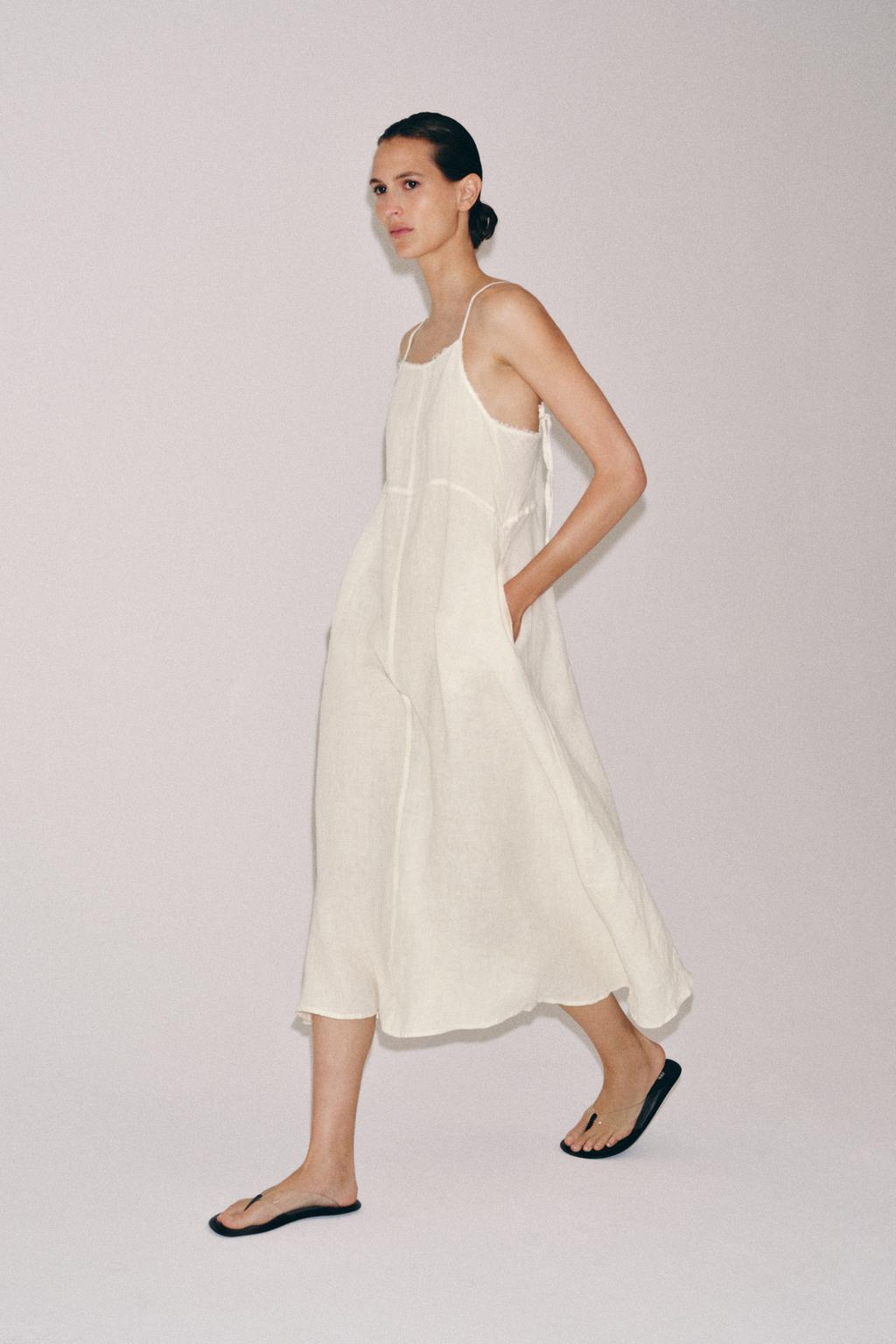 LINEN MIDI DRESS
