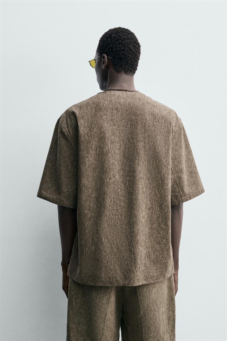LINEN BLEND POLO SHIRT
