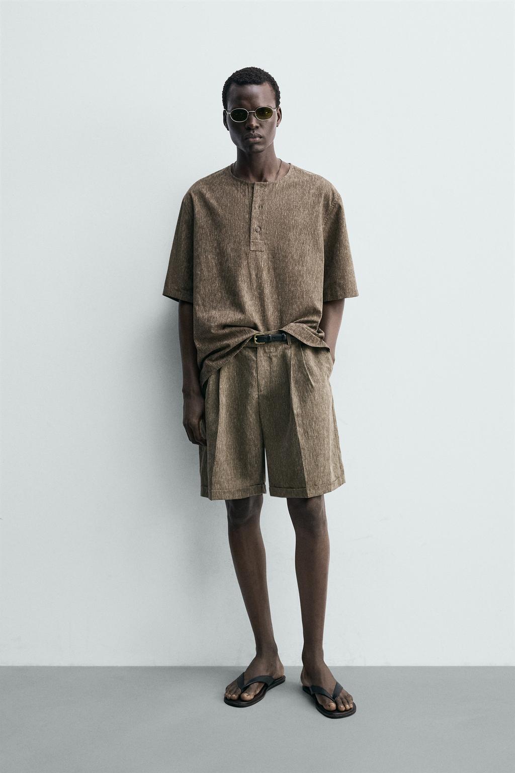 LINEN BLEND POLO SHIRT