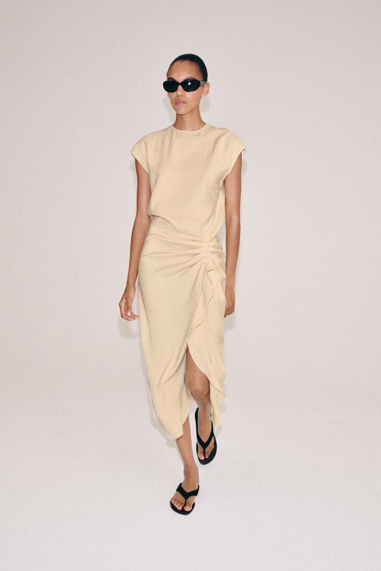 MIDI DRESS WITH RUFFLES