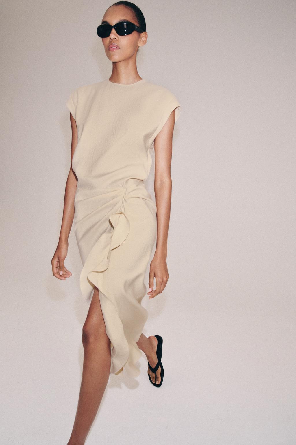 MIDI DRESS WITH RUFFLES