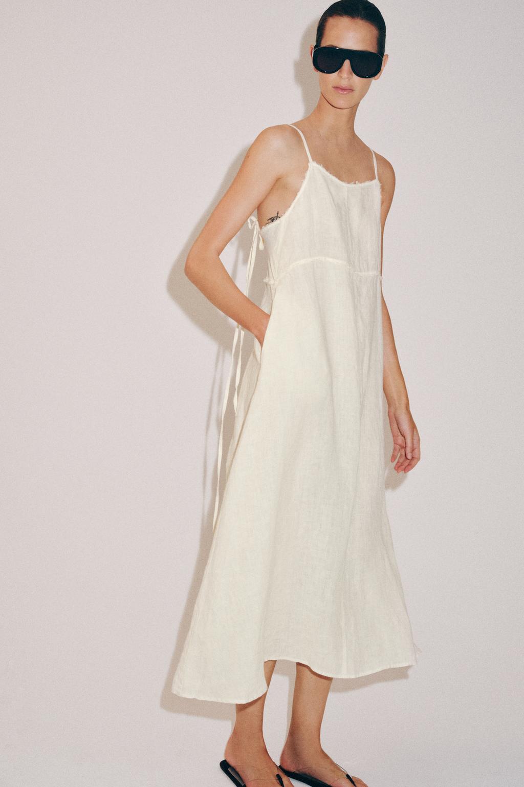 LINEN MIDI DRESS
